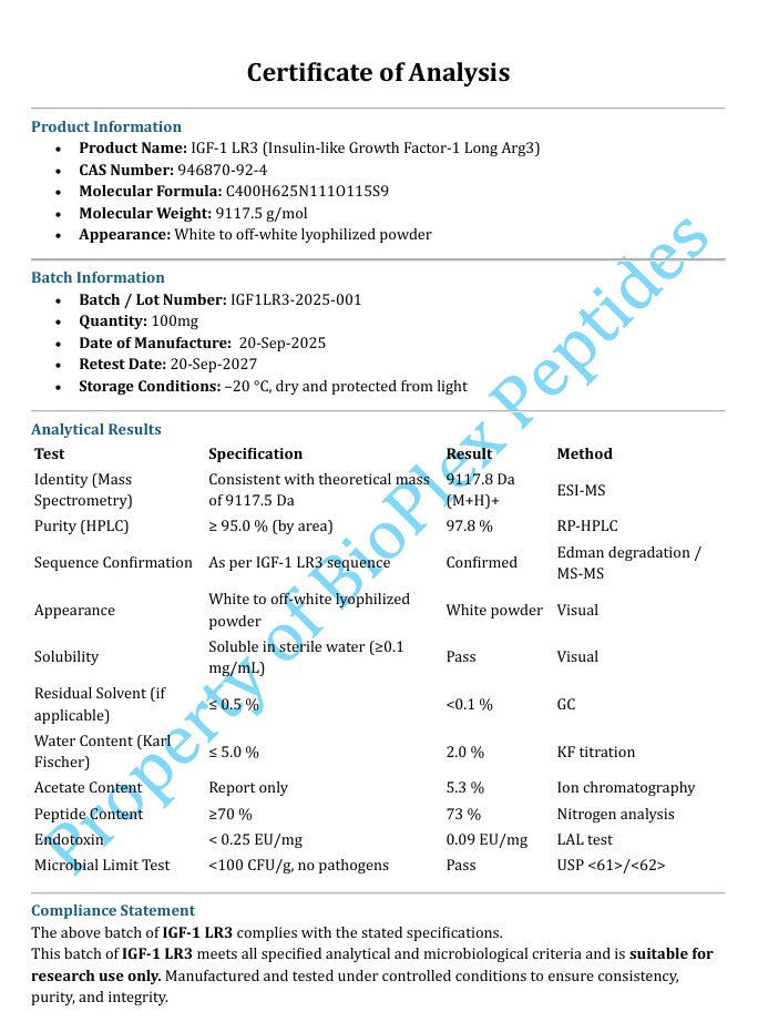 igf 1 lr3 growth analysis Insulin-Like Factor-1 (IGF-1) and Its Monitoring in Medical Diagnostic and in Sports Insulin-Like Growth Factor-1 (IGF-1) and