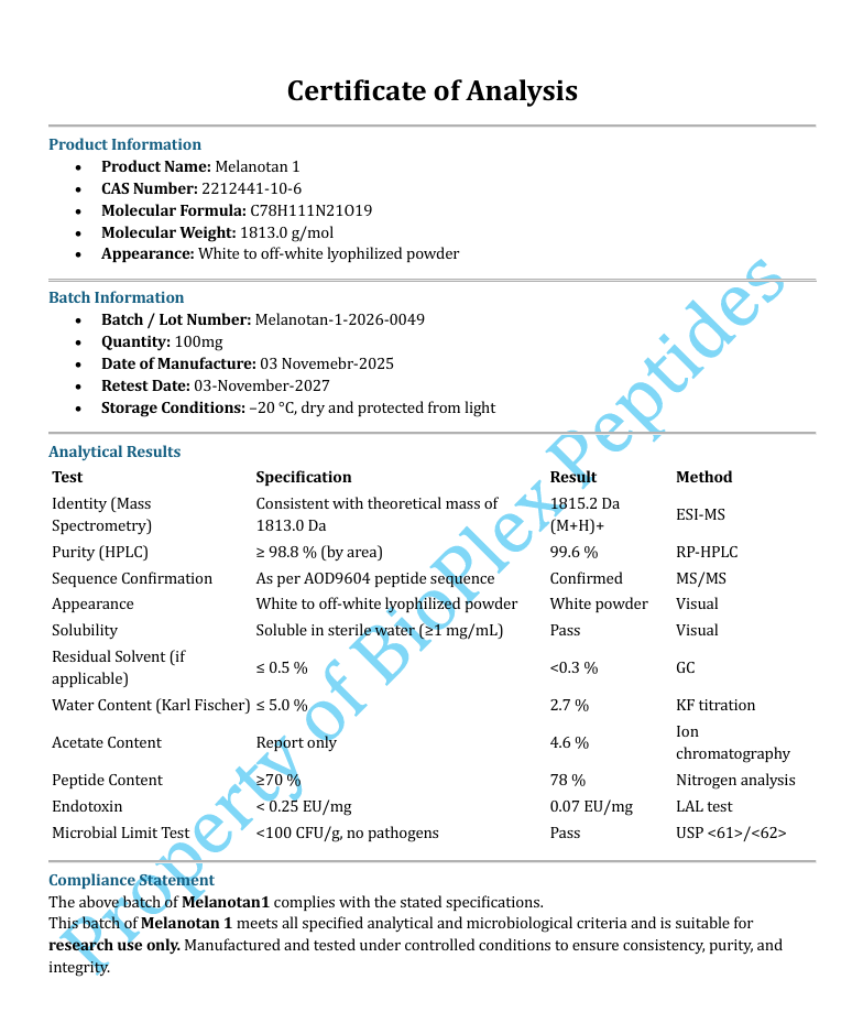 melanotan eu Melanotan-1 10mg | Research Peptide